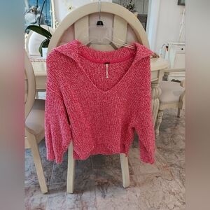 New Designer Free People XS Pink Knit Crop Top